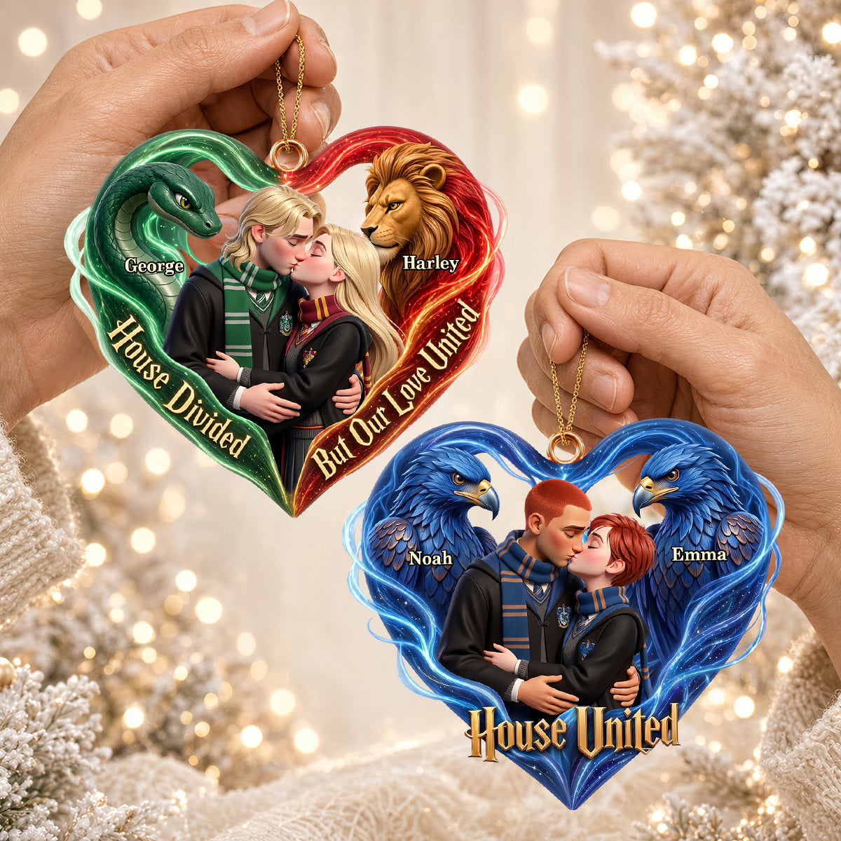 United House Love Christmas Ornament - Personalized Christmas Gift For Couples 05HUDT190926-Homacus