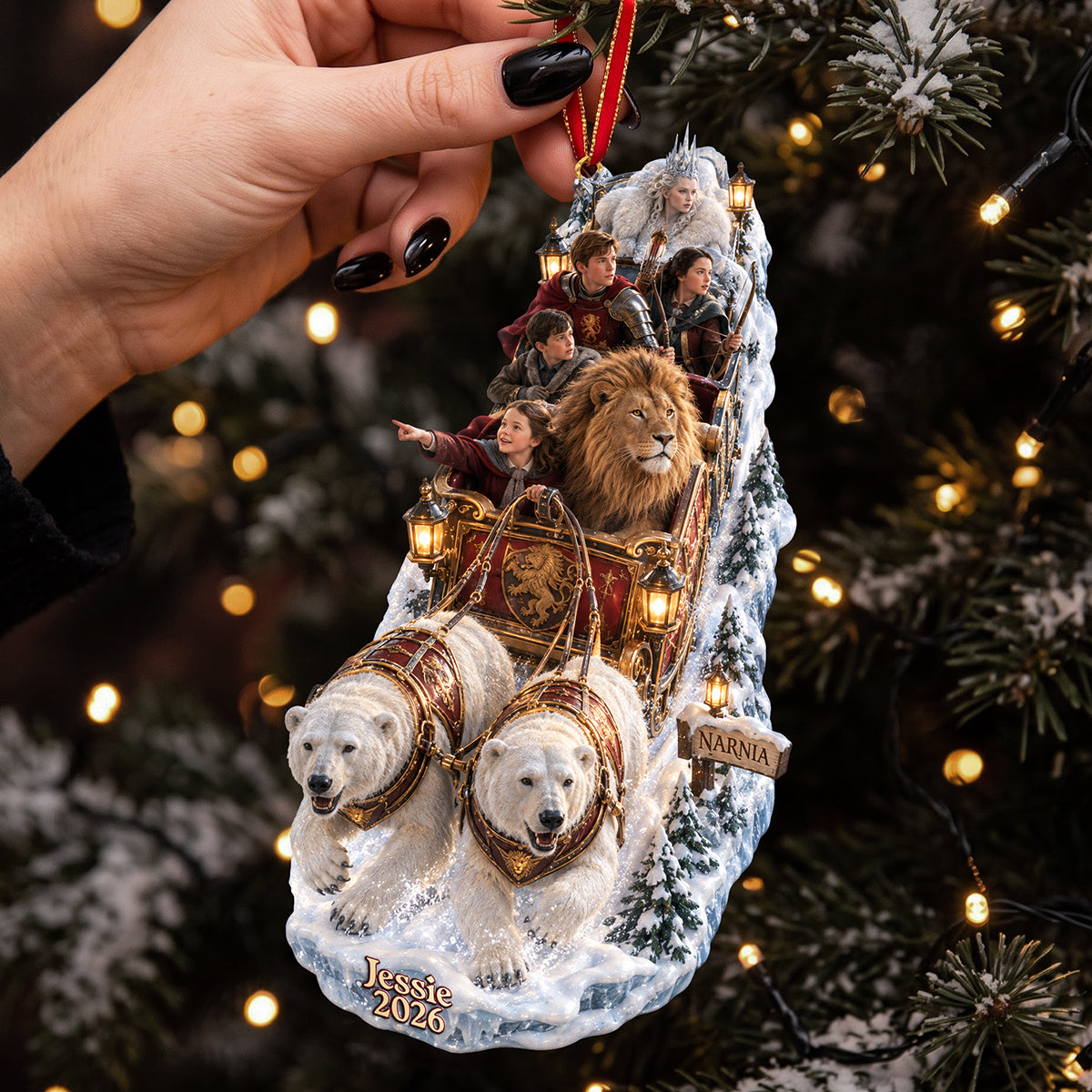Sleigh To The Imaginary World Ornament - Personalized Christmas Gift 02qhta140926