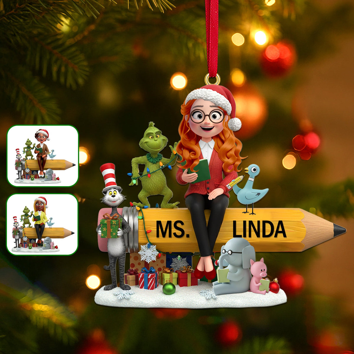 Teacher Acrylic Ornament - Personalized Gift For Teacher Christmas Ornament 03NAMG290925-Homacus