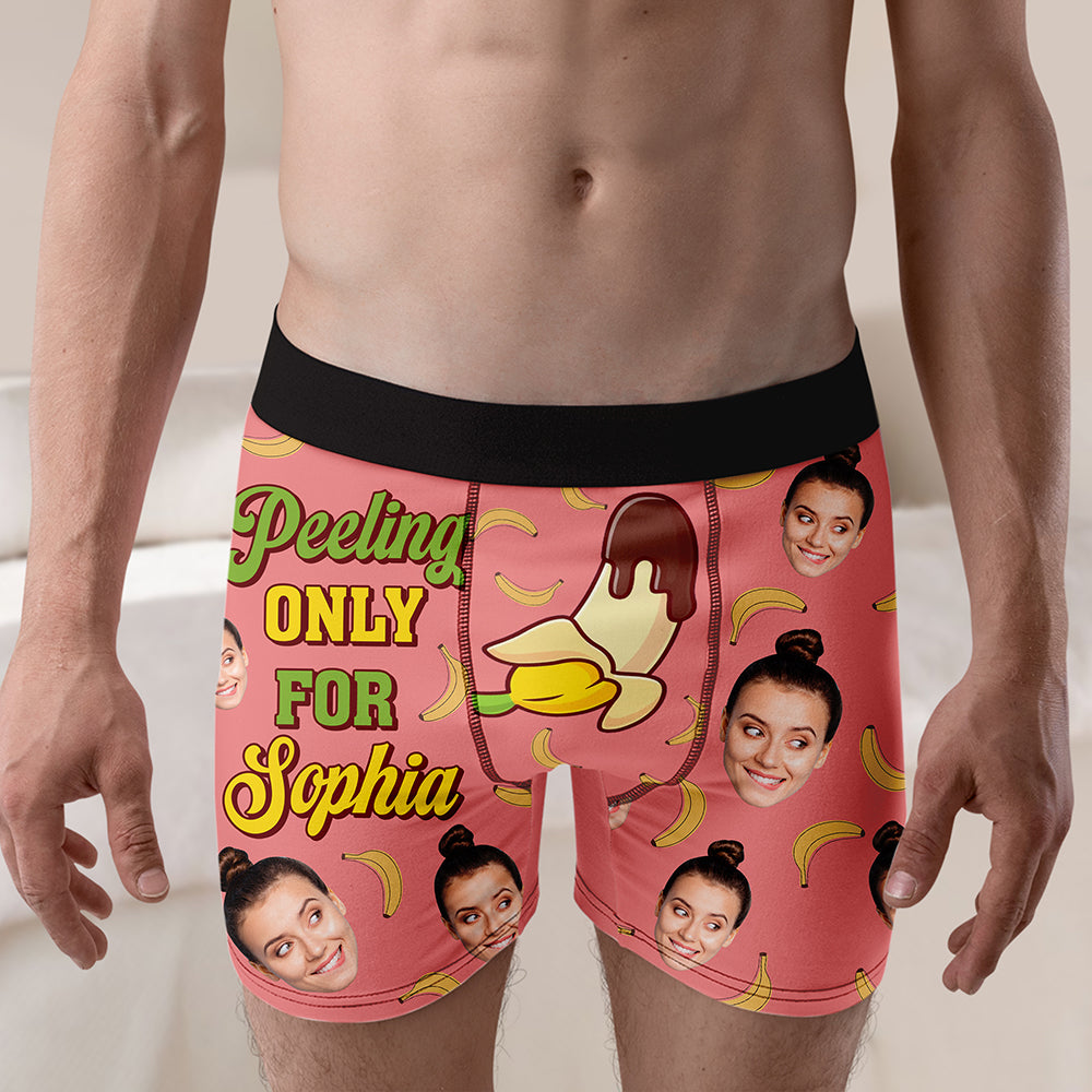 Custom Photo Funny Gifts For Him Men's Boxers 01totn111224 Peeling Only For Her-Homacus