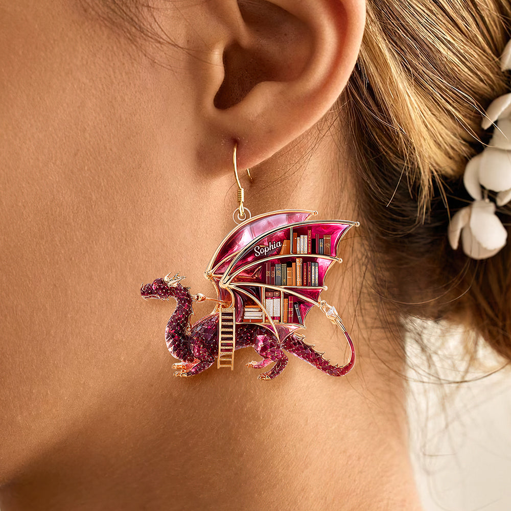 Mystical Book Acrylic Earrings- Personalized Gift For Book Lovers 02TGQN140625-Homacus