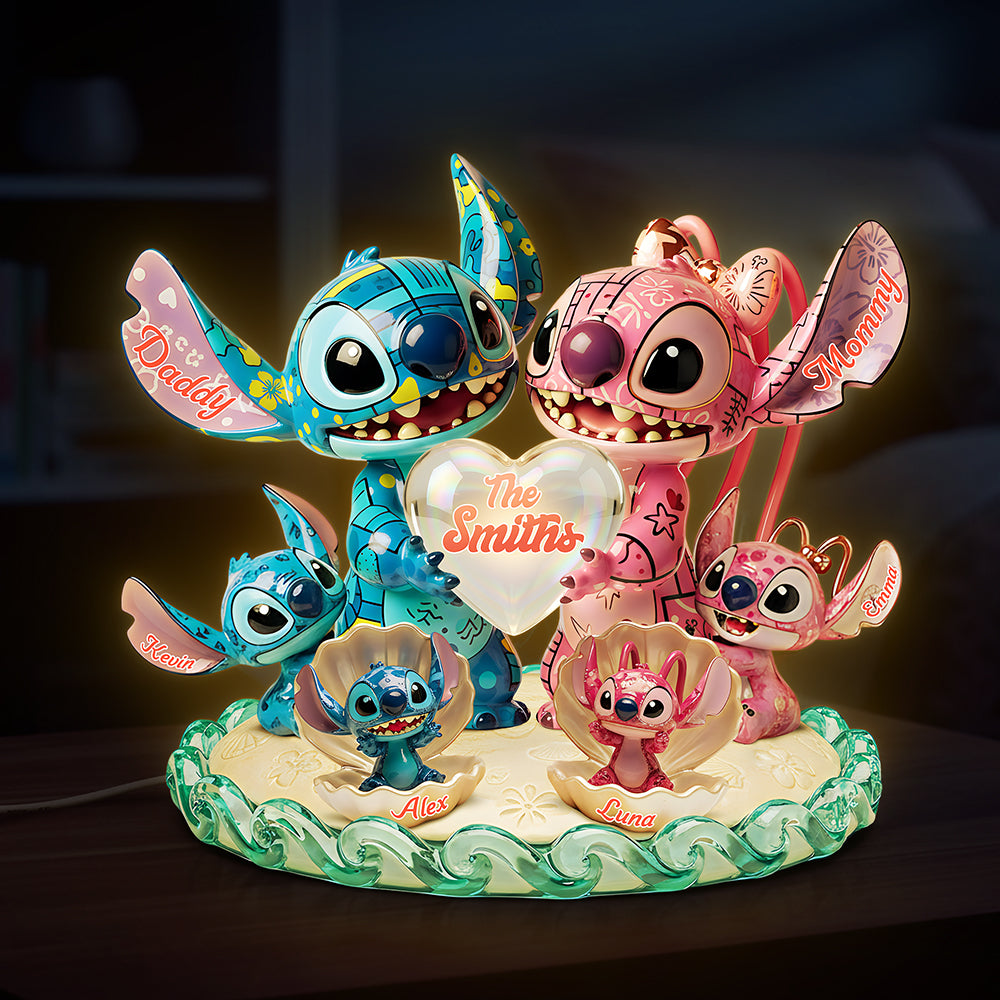 Blue Alien Family Custom Shape Acrylic Light Box - Personalized Gifts For Family 02pata251125-Homacus