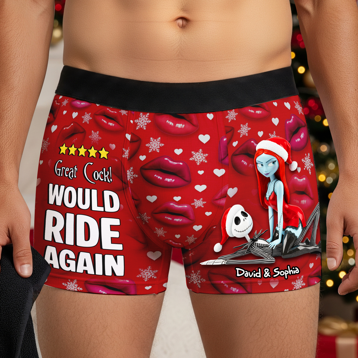 Playful Couple Men Boxers - Personalized Christmas Gifts For Him 02NALU220925-Homacus
