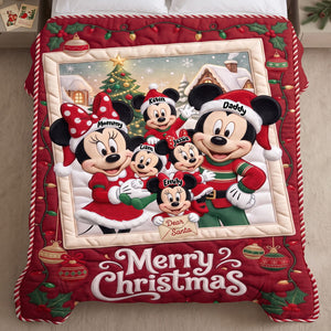 Happy Little Cartoon Family Portrait Blanket - Personalized Gifts For Family 05PATA280926