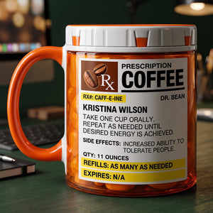 The Coffee Prescription Accent Mug - Personalized Gift For Co-Workers 09hudt171026