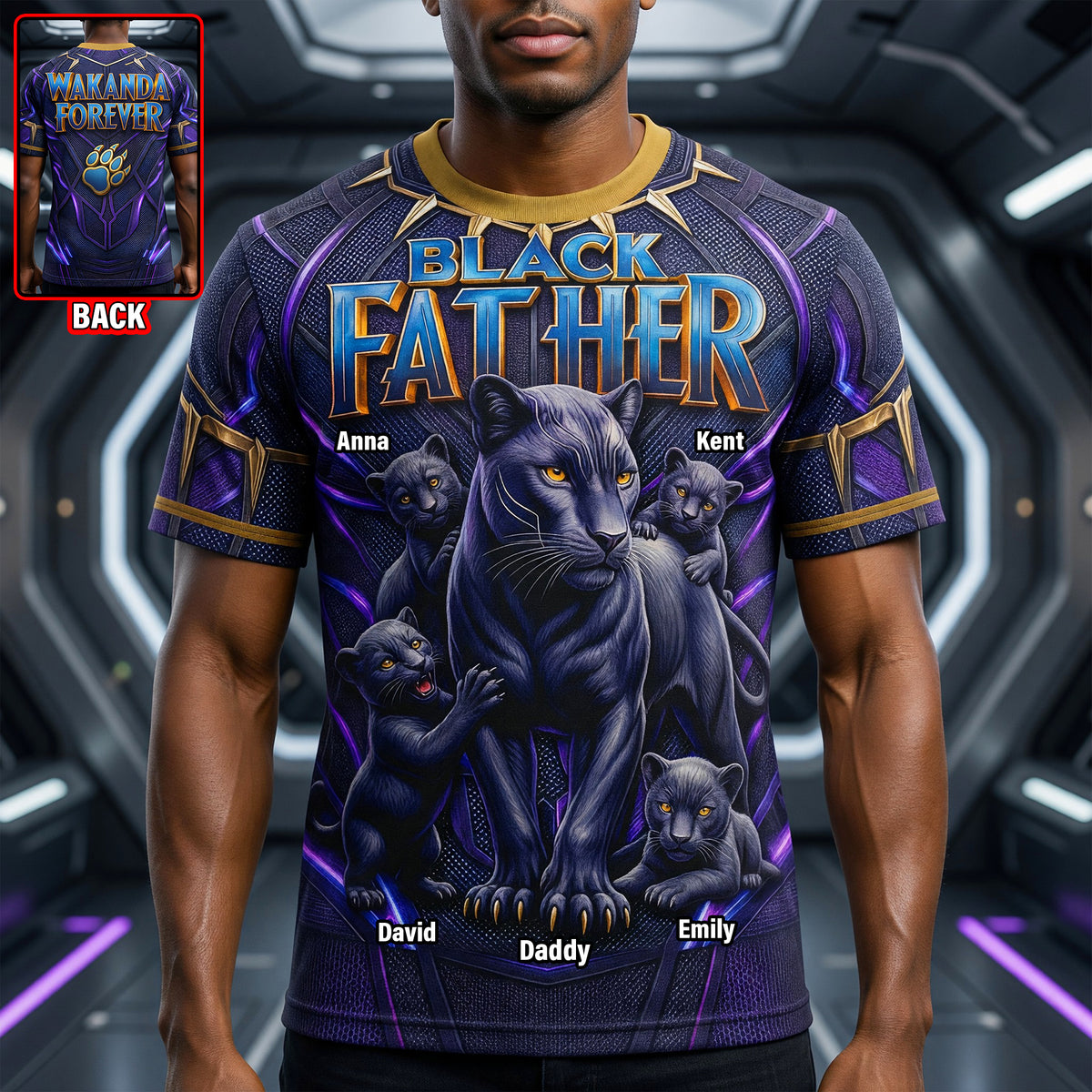 Predator Dad And Kids Shirt - Personalized Gifts For Father's Day Shirt 02HUQN080526-Homacus