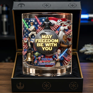Freedom Across The Stars Round Glass - Personalized 250th Anniversary Gift 03TYDT020626