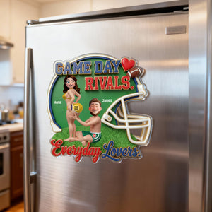 Game Day Rivals Couple Fridge Magnet - Personalized Gifts For Sporty Couple 01HUTN140126-Homacus