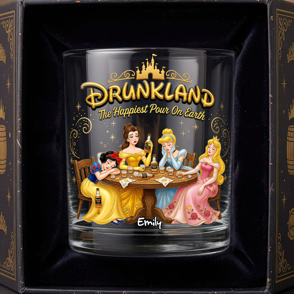 Funny Drunk Round Glass - Personalized Gifts For Drinking Lovers 01NADH090626-Homacus