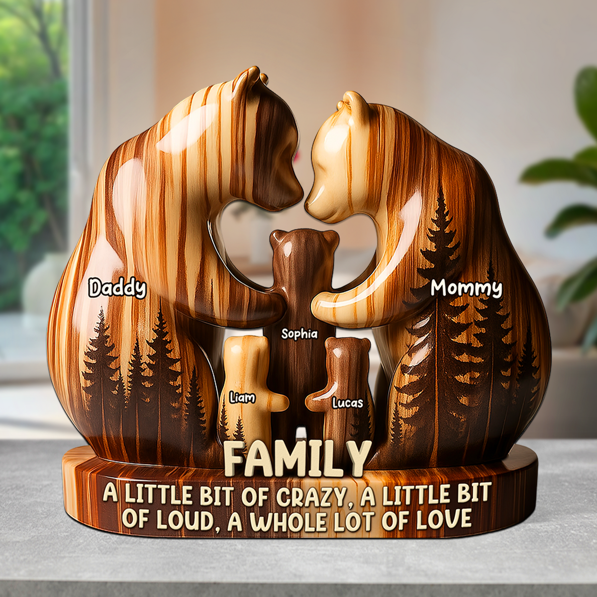 Personalized Gifts For Bear Family Acrylic Plaque 03TGPU180625-Homacus