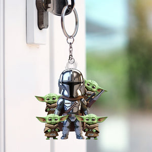 Warrior Dad Keychain Personalized Gifts For Dad 03OHTN300425-Homacus