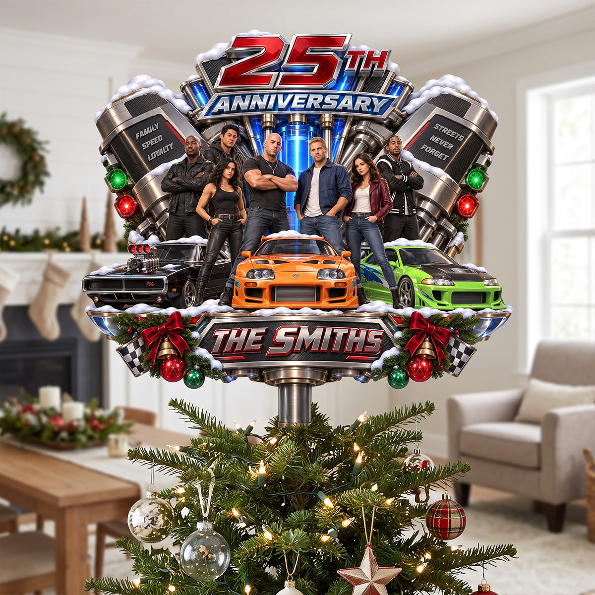 Celebrate A Quarter Century Of Speed Tree Topper - Personalized Christmas Gifts For Speed Lovers 05hatn110926-Homacus
