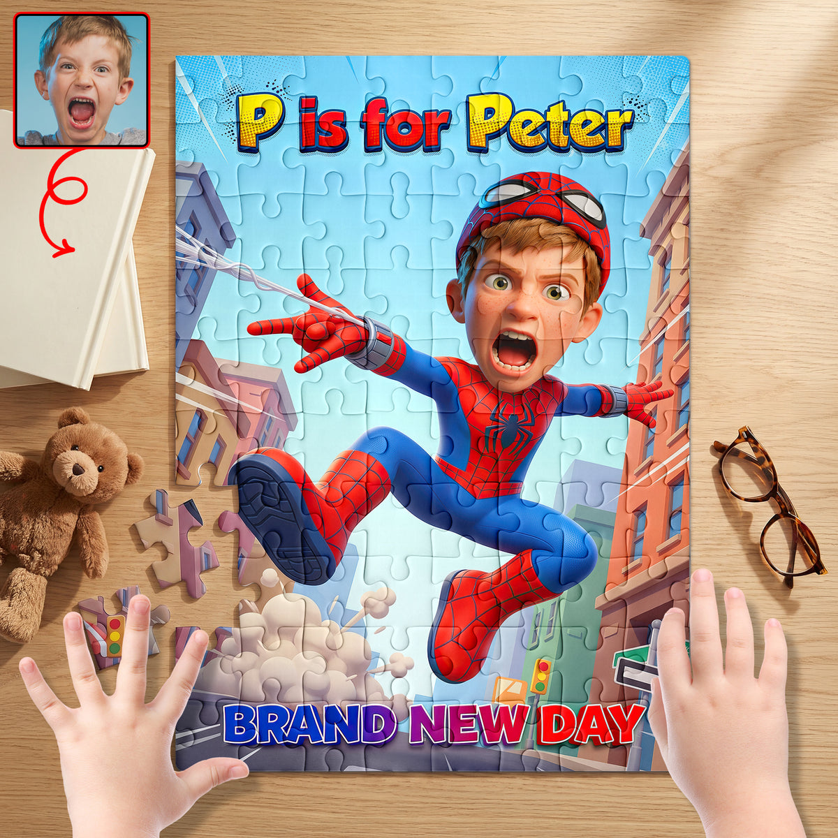 Little Wall Climber Jigsaw Puzzle - Custom Photo Gifts For Kids 02HUQN040826