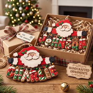 Festive Santa Name Art Ornament - Personalized Christmas Gift 04qhtn110926