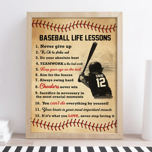 Personalized Gifts For Baseball Lover Canvas Print Baseball Life Lessons 02QHTN070225-Homacus