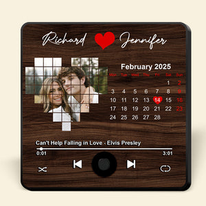 Custom Music & Photo Fridge Magnet Gifts For Couple Calendar Heart 05KAQN301224-Homacus