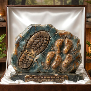 Daddy And Kids Footprint Acrylic Plaque - Personalized Gifts For Dad 05TODH050526-Homacus