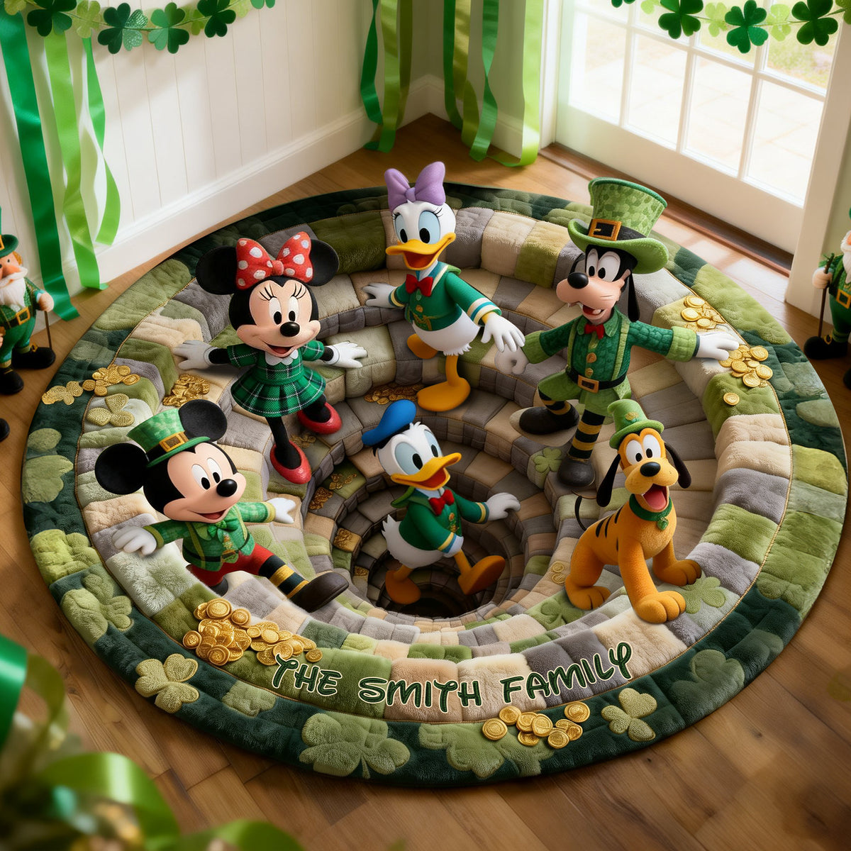 Patrick's Day Quilted Round Mat - Personalized Gifts For Family 01nalu100226-Homacus