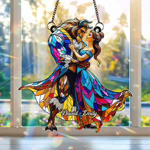 Personalized Gifts For Couple Suncatcher Ornament, Fairy Tale Romantic 06TGPU090725-Homacus