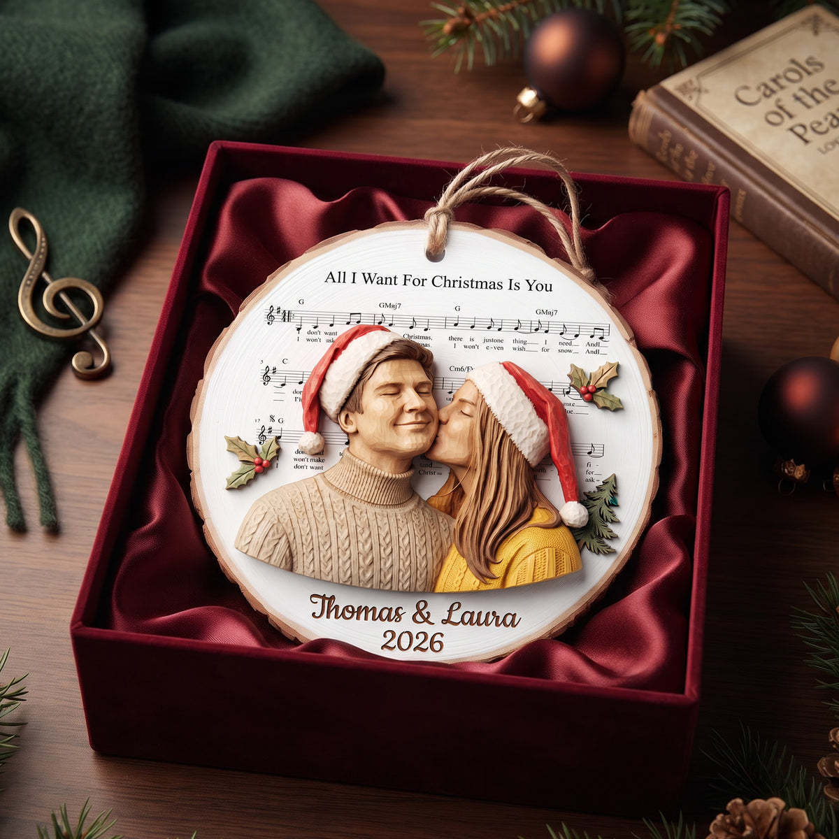Couple Love Christmas Ornament - Custom Photo Gifts For Couple 08hulu161026-Homacus