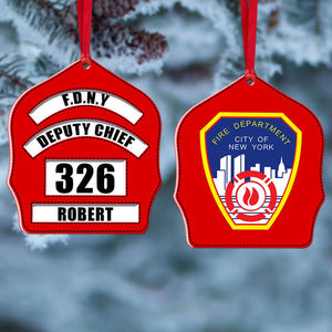 Fire Protection Fire Department Logo, Personalized Shape Ornament-Homacus