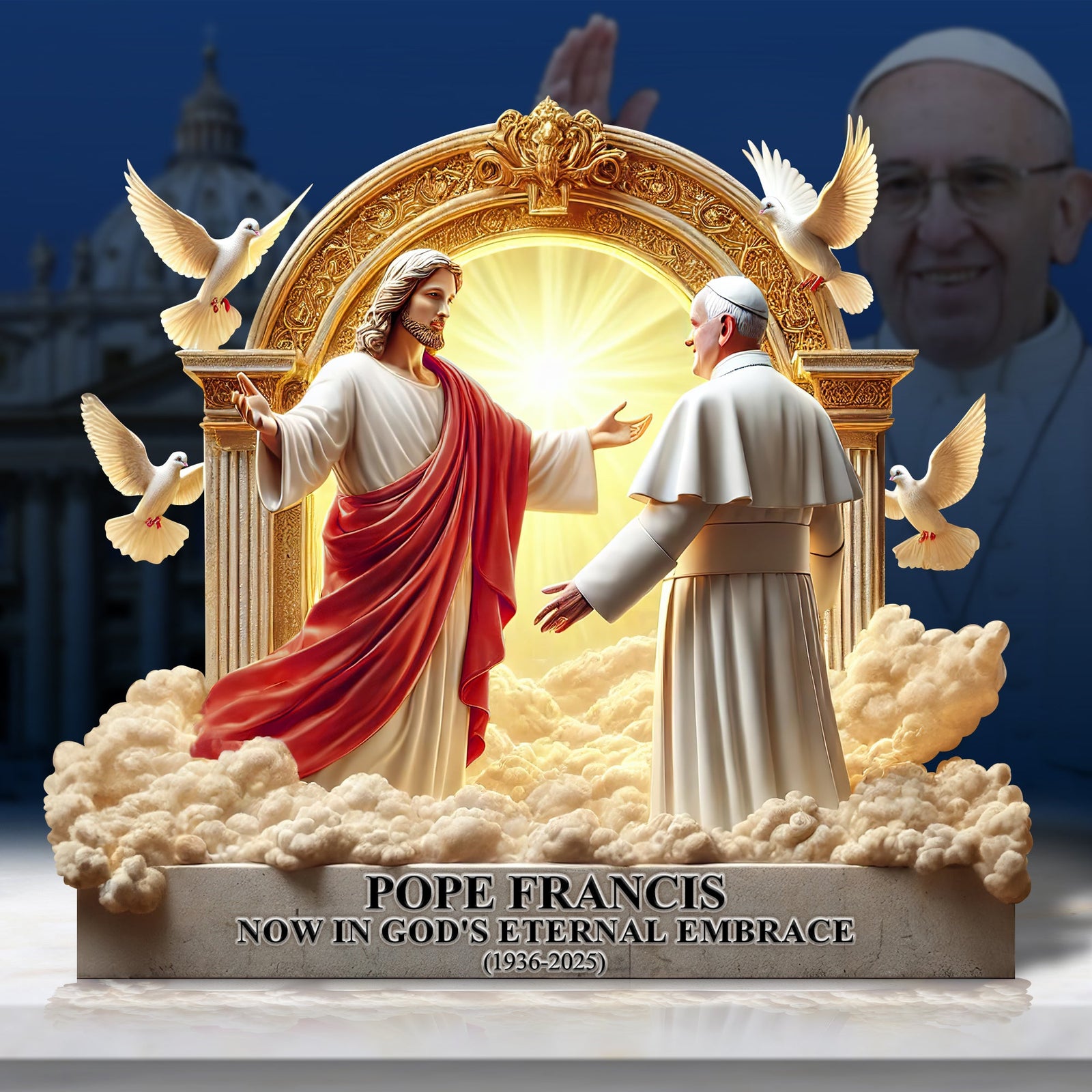 Resting In Heavenly Peace Pope Francis Plaque - Gift For Christian 01HULU220425-Homacus