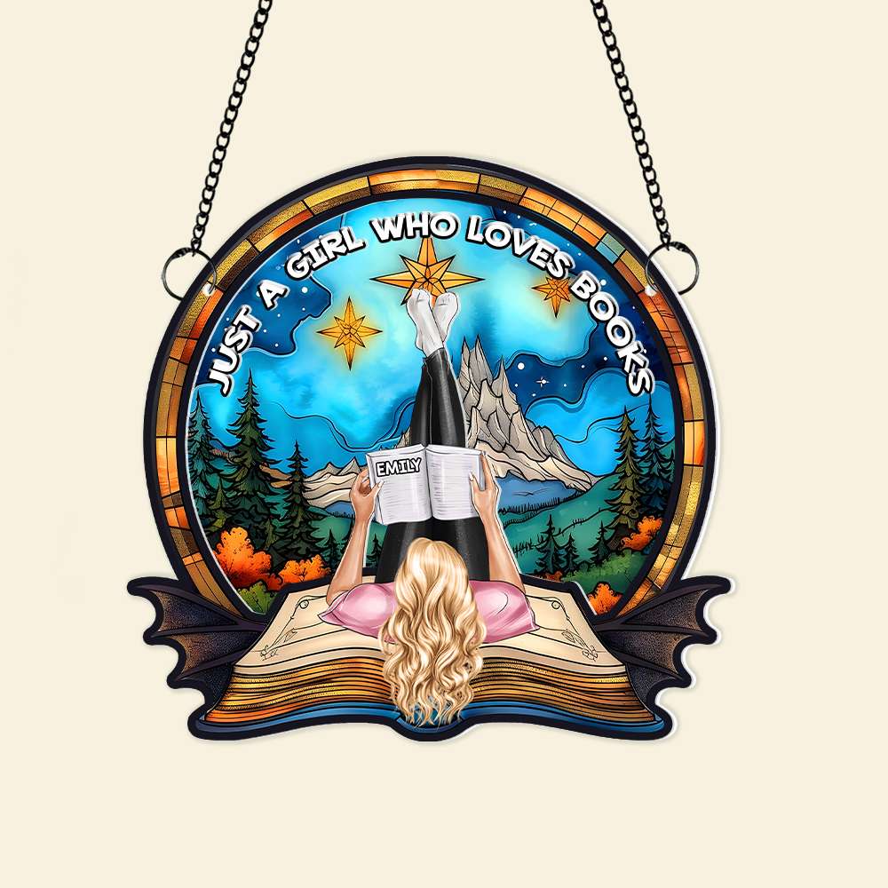 Personalized Gifts For Book Lover Girl Suncatcher Ornament 02OHMH251224TM-Homacus