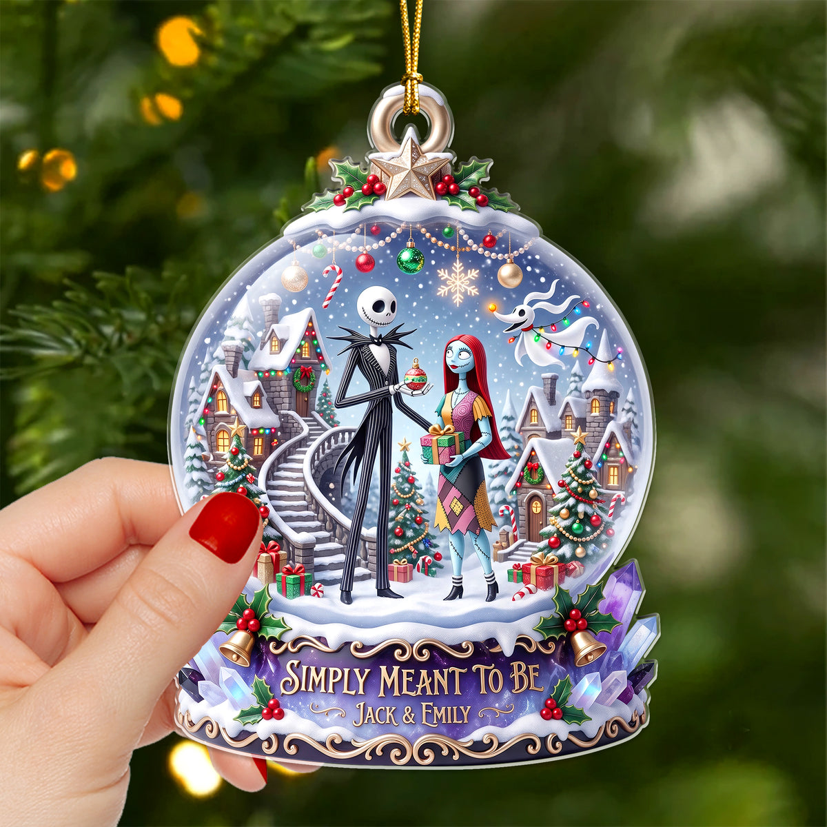 Spooky In Love Acrylic Ornament - Personalized Christmas Gifts For Couples 05haqn110826
