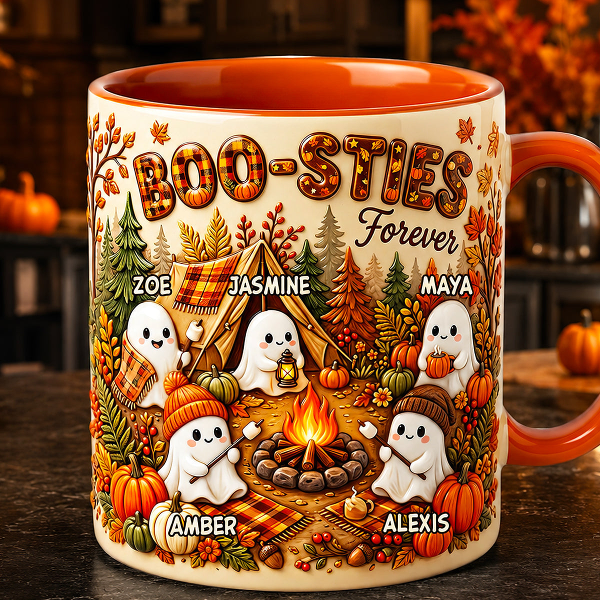 Boo-Sties Forever Fall Camping Coffee Mug - Personalized Gift For Besties 01TODT190826-Homacus