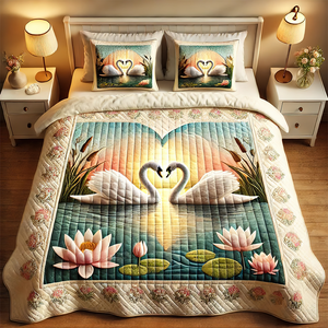 Gifts For Swan Couple Quilt Bedding Set 02kapu140125-Homacus