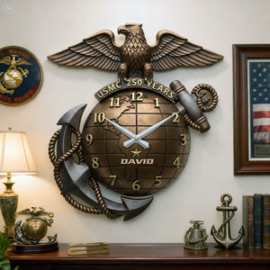 Celebrate 250 Years Of Service Wall Clock - Personalized Gift For Veteran 03HYLU231225-Homacus