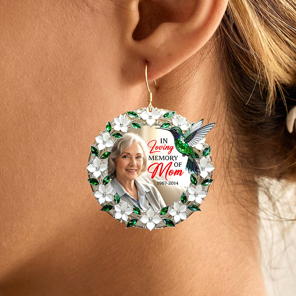 Hummingbird from Heaven Earrings – Custom Photo Gift in Memory of a Loved One 01qhqn310725-Homacus