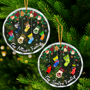 Stocking Family Ornament - Collage Socks - Personalized Gifts For Family-Homacus