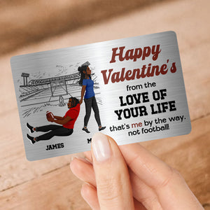 Personalized Gifts For American Football Couple Wallet Card, Funny Message 02qhdt091224pa-Homacus