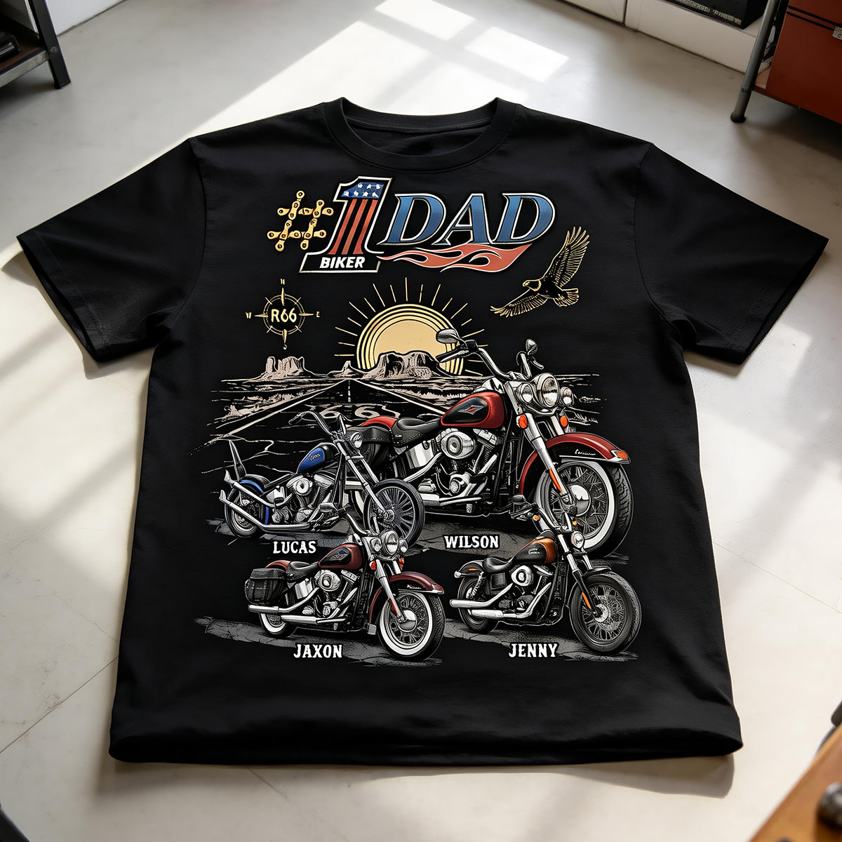 Badass Dad Motorcycle Team Shirt - Personalized Gifts For Biker Dad 04qhdt200526-Homacus