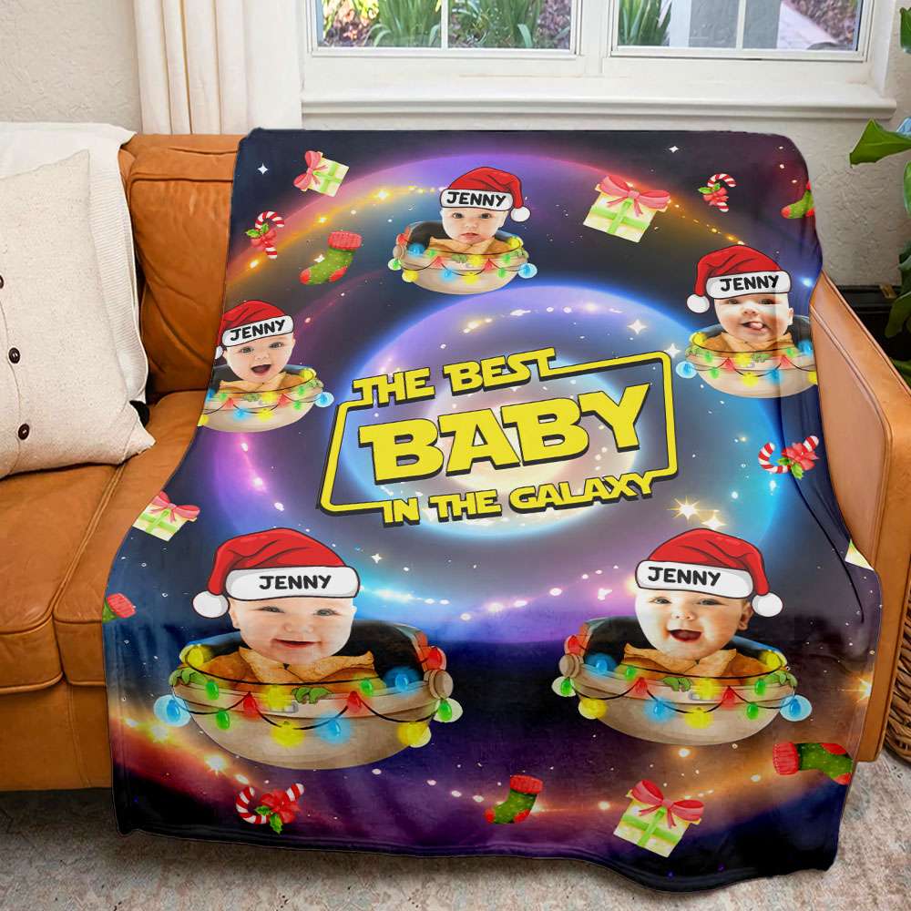 Custom Photo Gifts For Kids Fleece Blanket, Best Baby In The Galaxy 01TGMH051024-Homacus