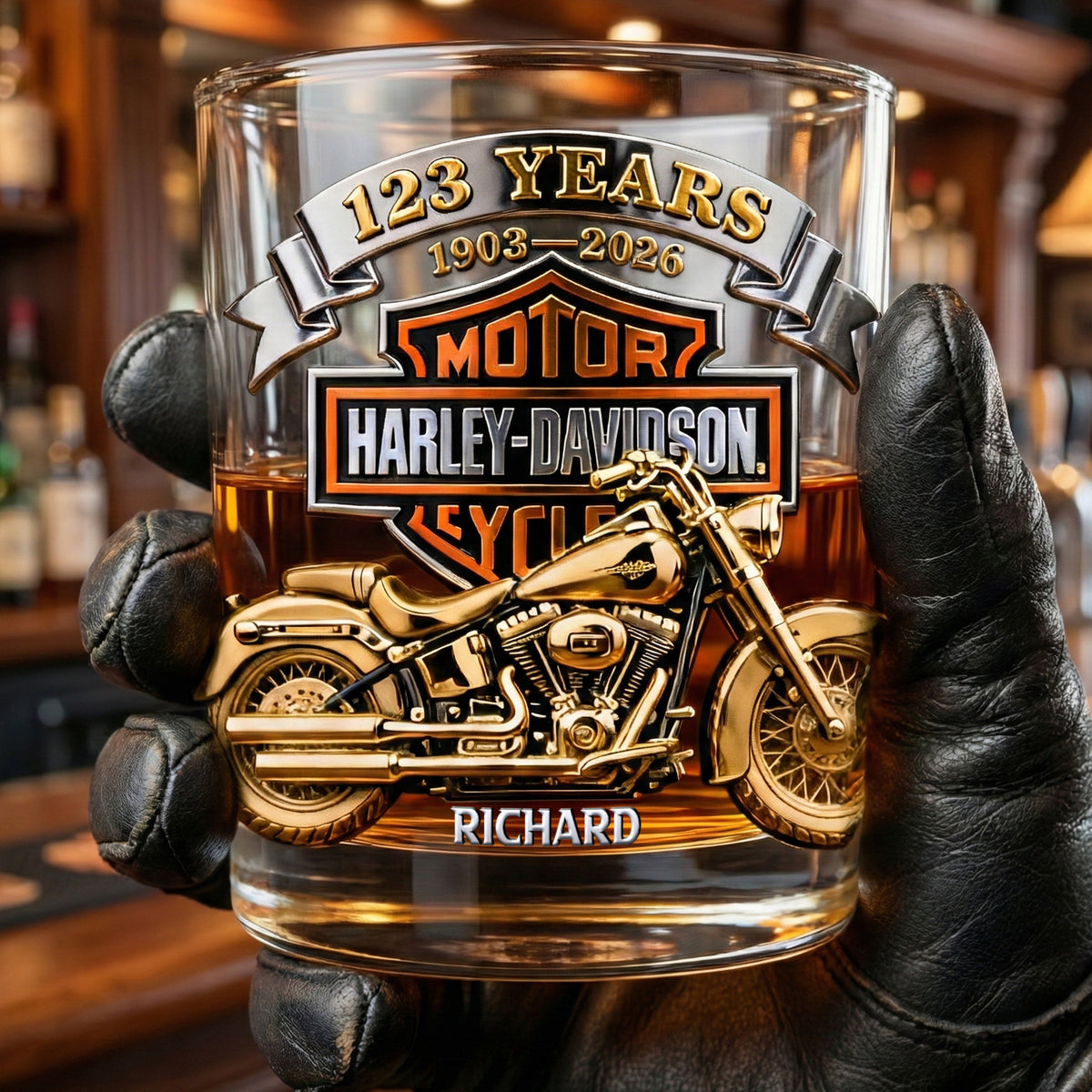 Biker Anniversary Round Glass - Personalized Gifts For Motorcycle Lovers 02naqn240226-Homacus