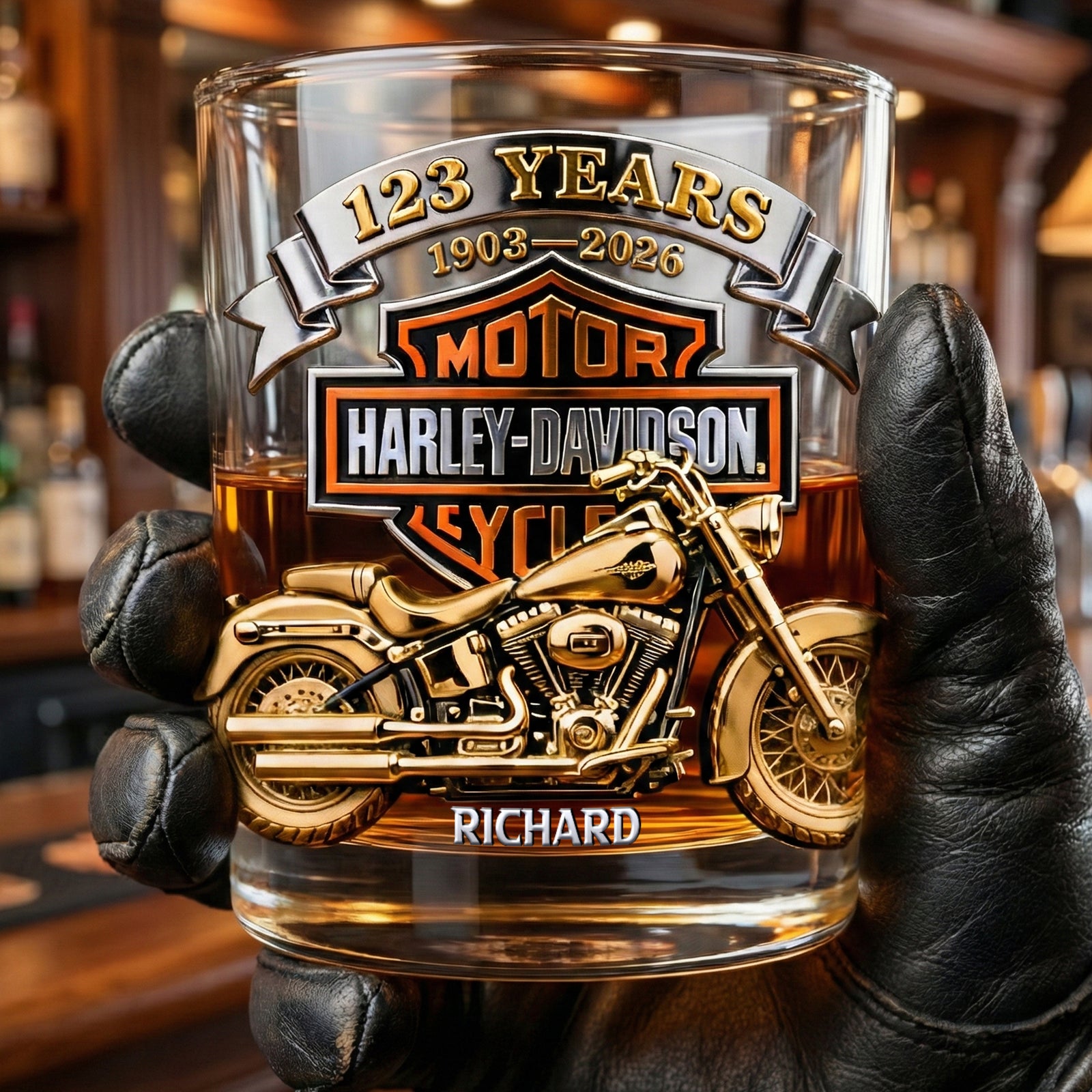 Biker Anniversary Round Glass - Personalized Gifts For Motorcycle Lovers 02naqn240226-Homacus