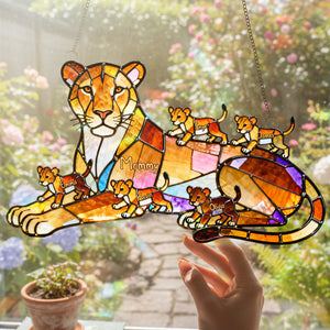 Lion Mom And Kids Suncatcher - Personalized Gifts For Mother's Day Suncatcher Ornament 03OHTA240226-Homacus