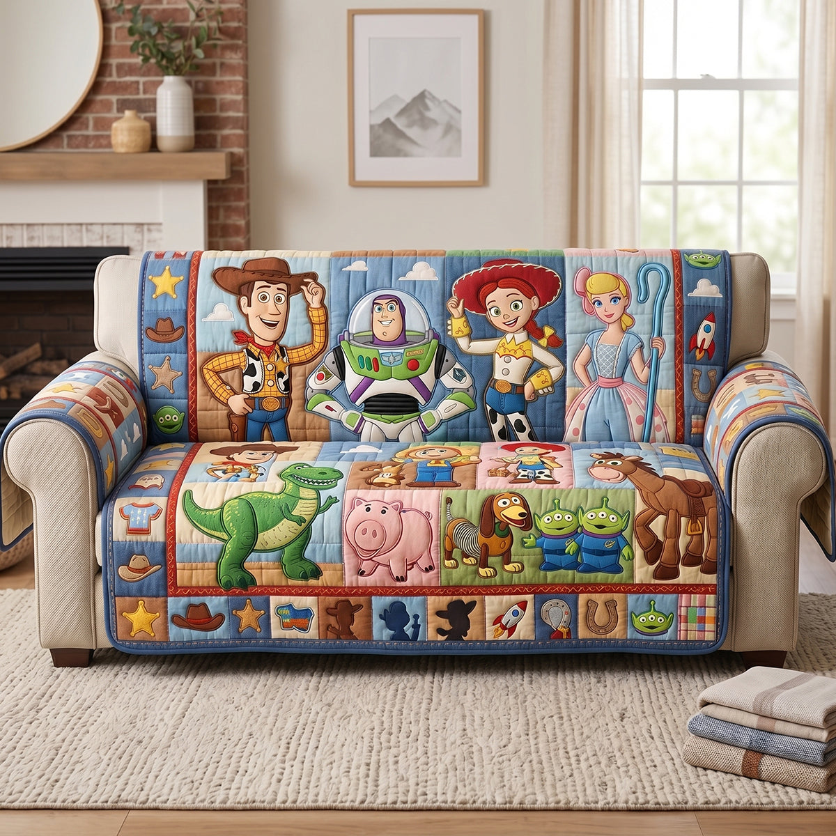 Fun Friends Quilted Sofa Cover Personalized Gifts For Friends 02HUTN230626-Homacus