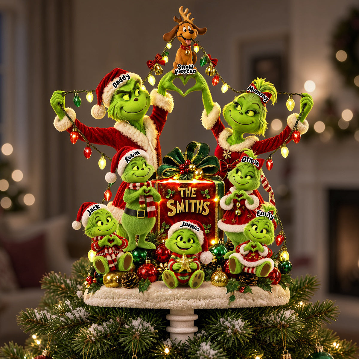 Mischievous Family Christmas Tree Topper - Personalized Gifts For Family 01pata011026-Homacus