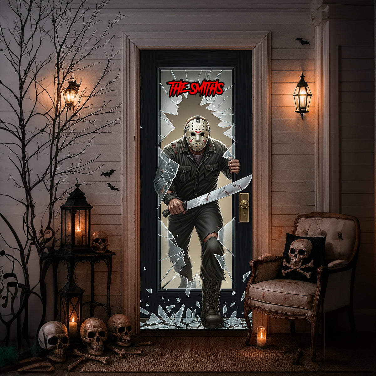 Dark Horror Villains Door Cover - Personalized Gift For Horror Fans 01PGLU210825-Homacus