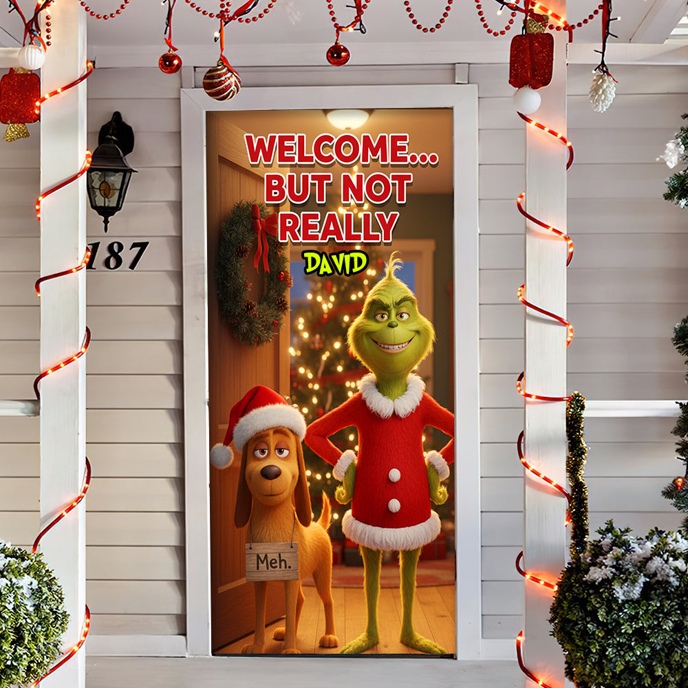 Funny Welcome Door Cover - Personalized Gift For Christmas 08KILU011125-Homacus