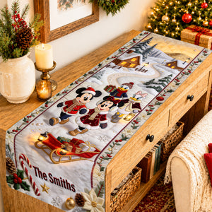 Christmas Mouse Family Table Runner - Personalized Gifts For Family 01pgqn290826-Homacus