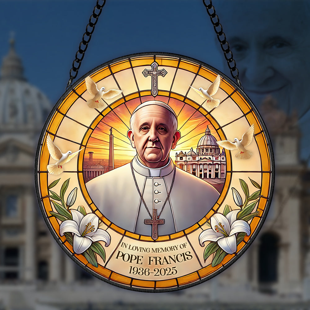 A Life of Grace – Pope Francis Memorial Stained Glass 04HULU230425-Homacus
