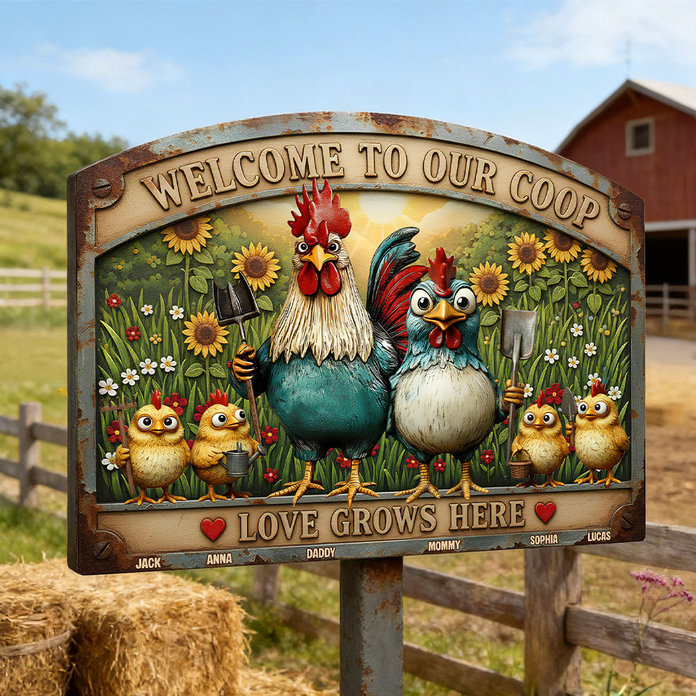 Chicken Coop Metal Sign Personalized Gifts For Family 061pgtn111225-Homacus