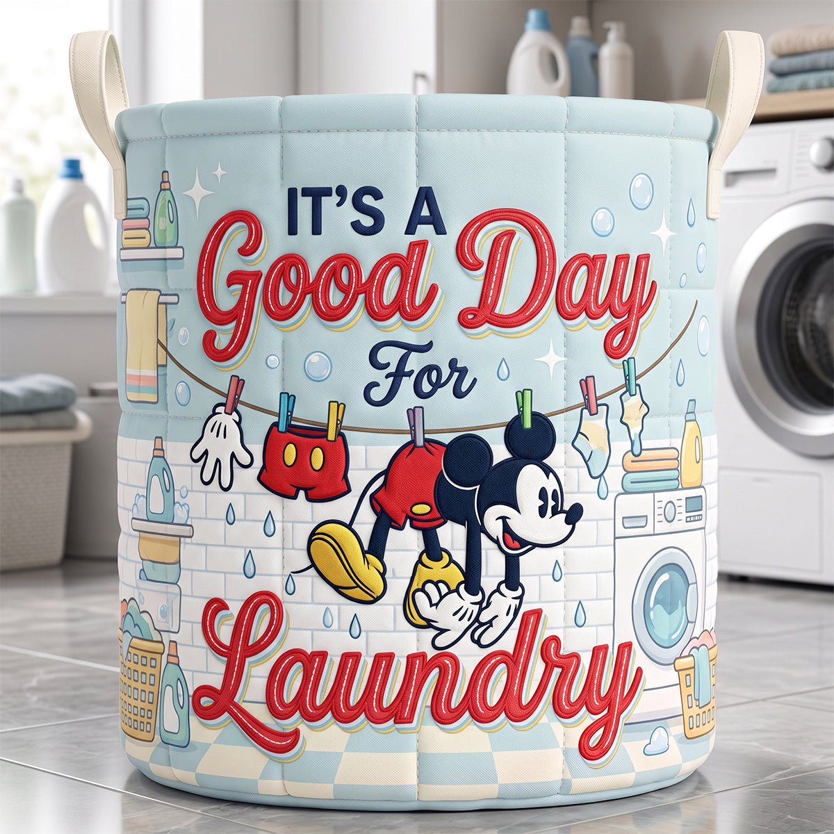 Is It A Good Day For Laundry Quilted Laundry Basket - Personalized Gifts 01natn110726-Homacus