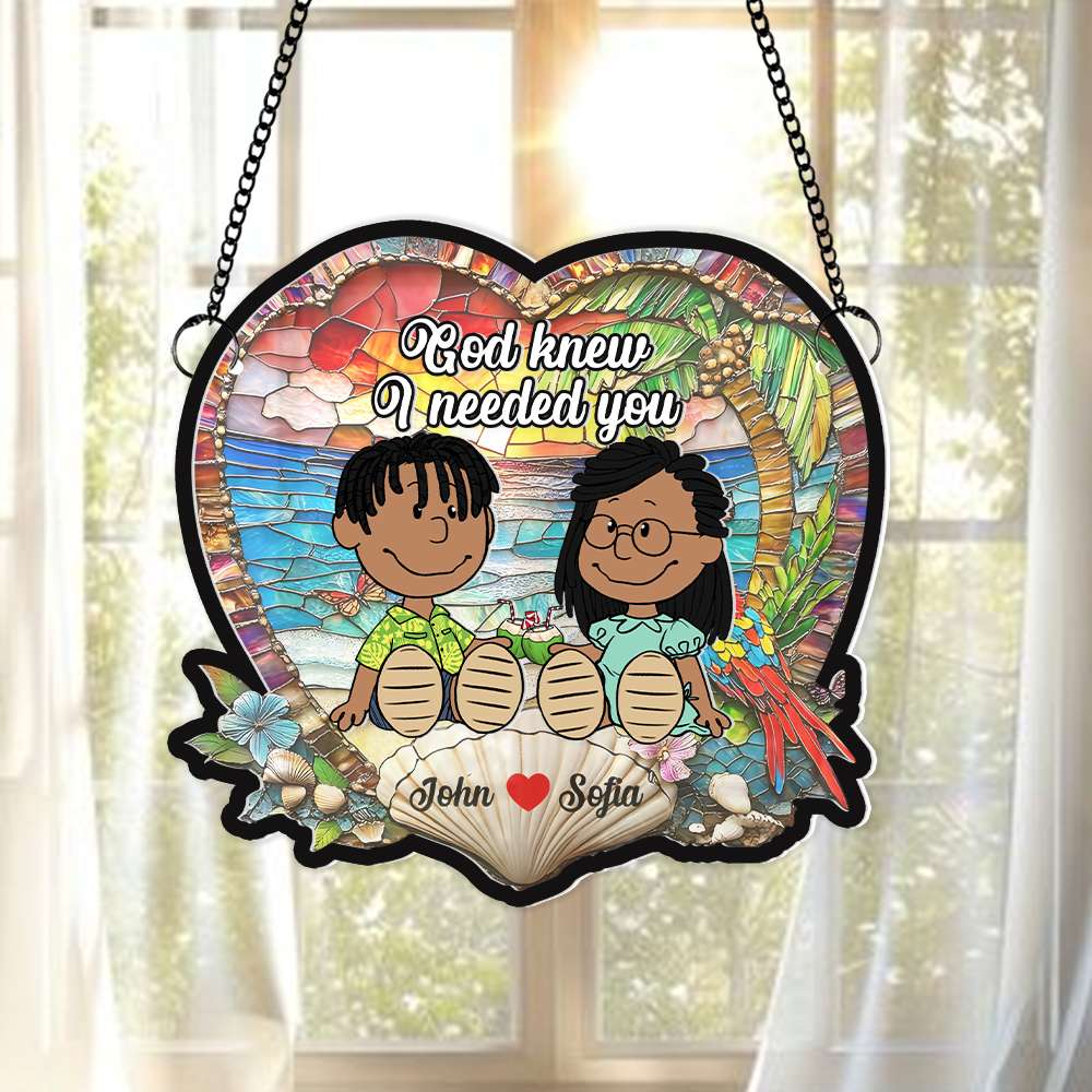 Personalized Gifts For Couple Suncatcher Ornament Summer Holiday 02KAMH100125PA-Homacus