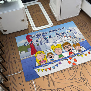 Personalized Gifts For Family Doormat Happy Family In Cruise Ship 03XQLU150125HH-Homacus