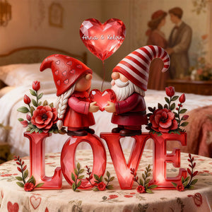 Sweet Gnome Couple Plaque - Personalized Gift For Couples 04PAMG280126-Homacus